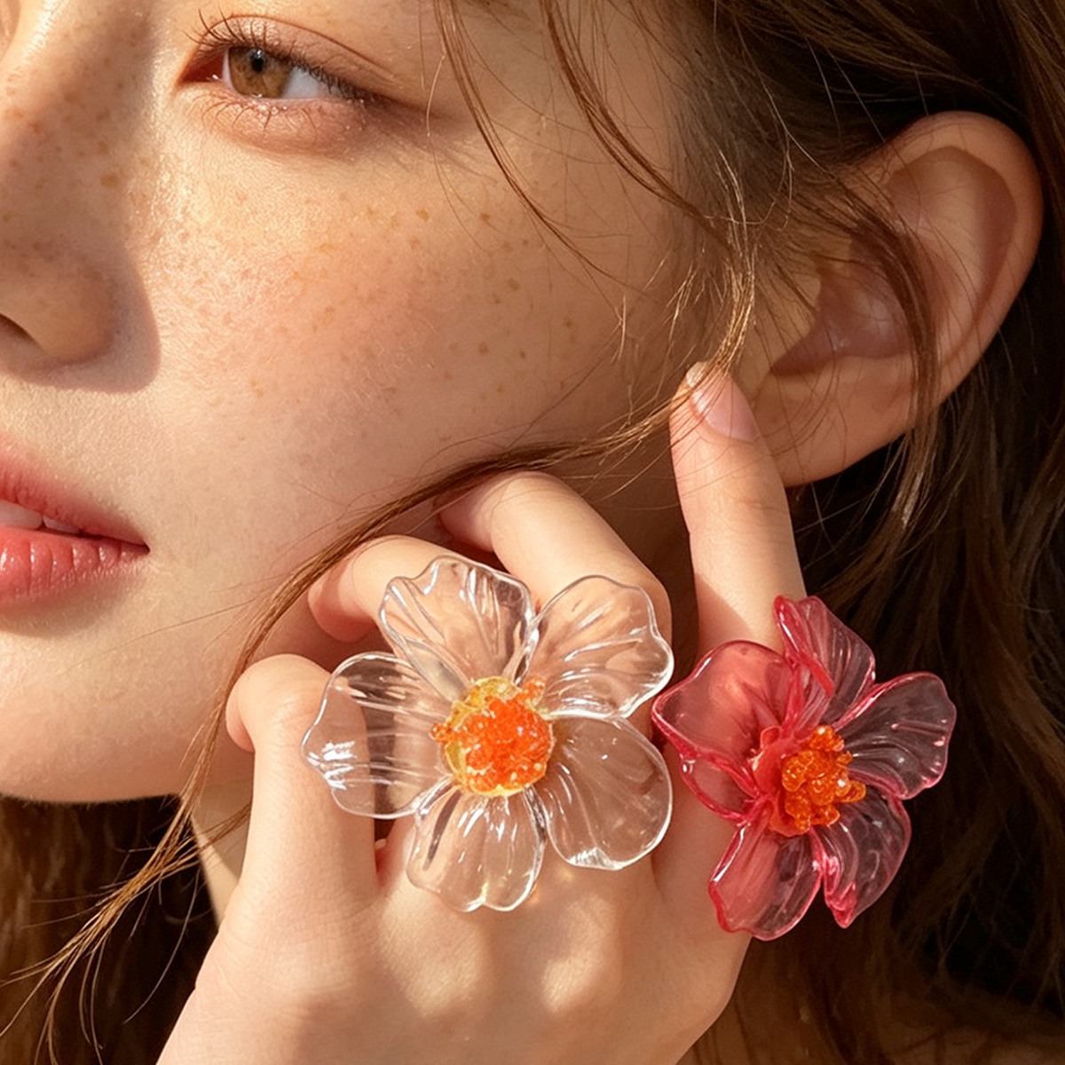 Resin Art Ring - Sweet Cute Colorful Resin Flower Rings
