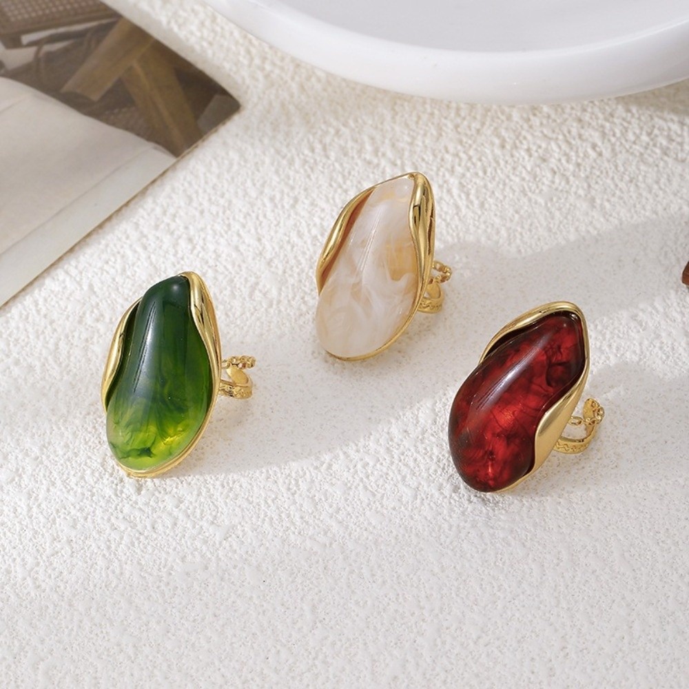 Vintage Stainless Steel Geomet - Resin Art Ring ulasan dan harga