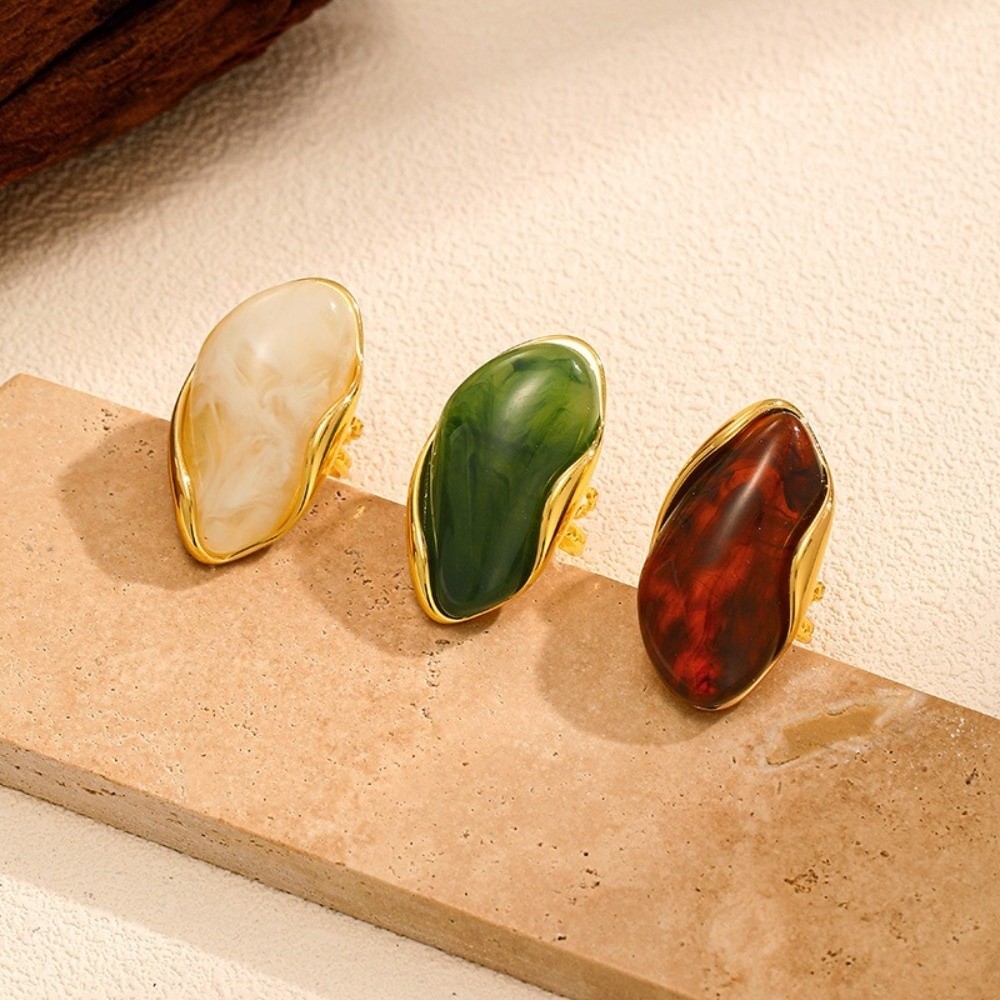 Vintage Stainless Steel Geomet - Resin Art Ring ulasan dan harga