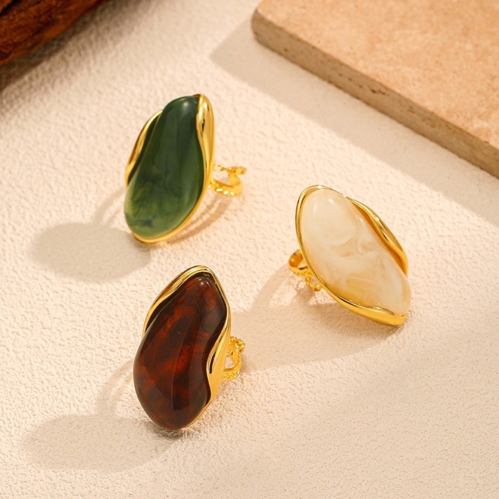 Vintage Stainless Steel Geomet - Resin Art Ring ulasan dan harga