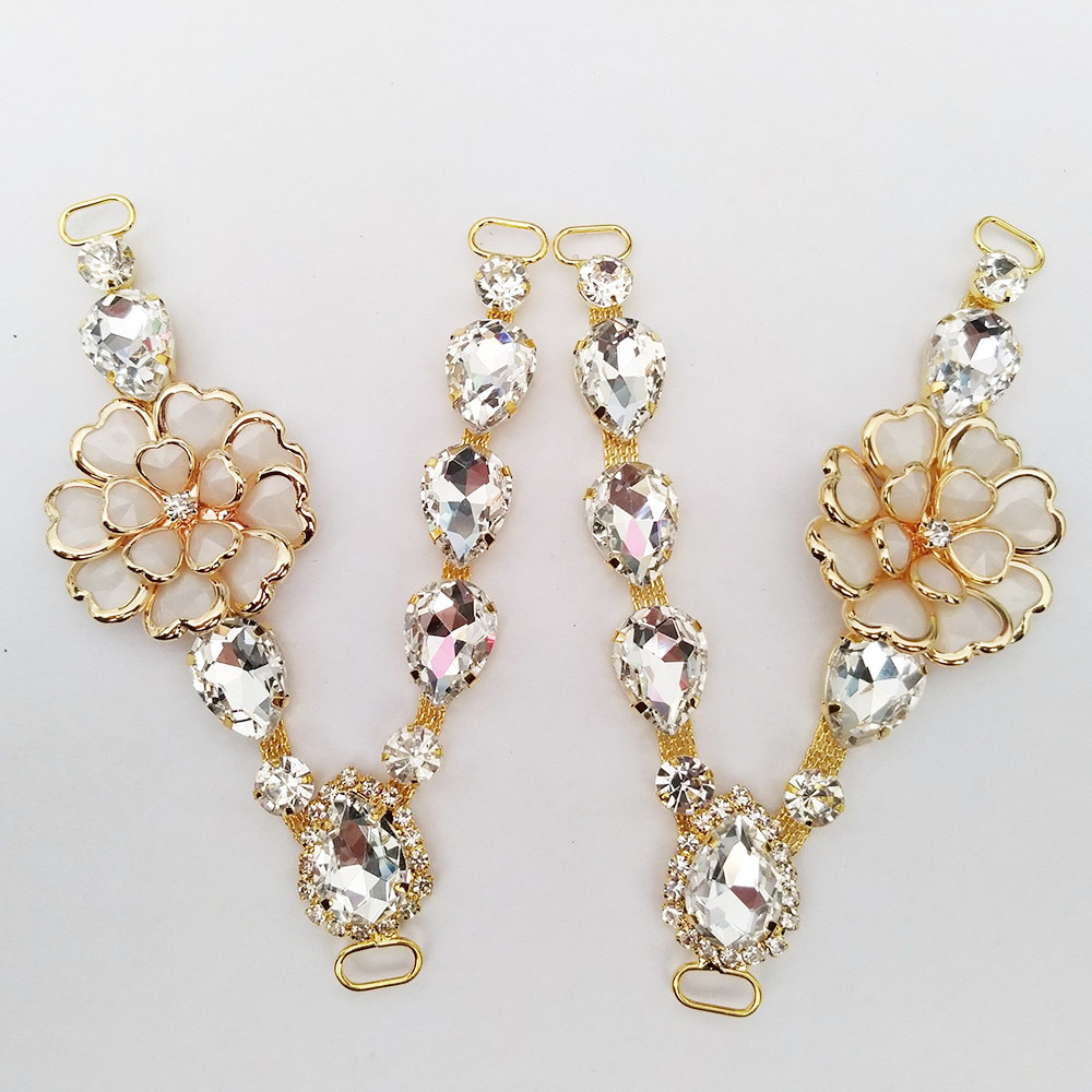 1Pair Flower Crystal Rhineston - Resin Art Ring ulasan dan harga