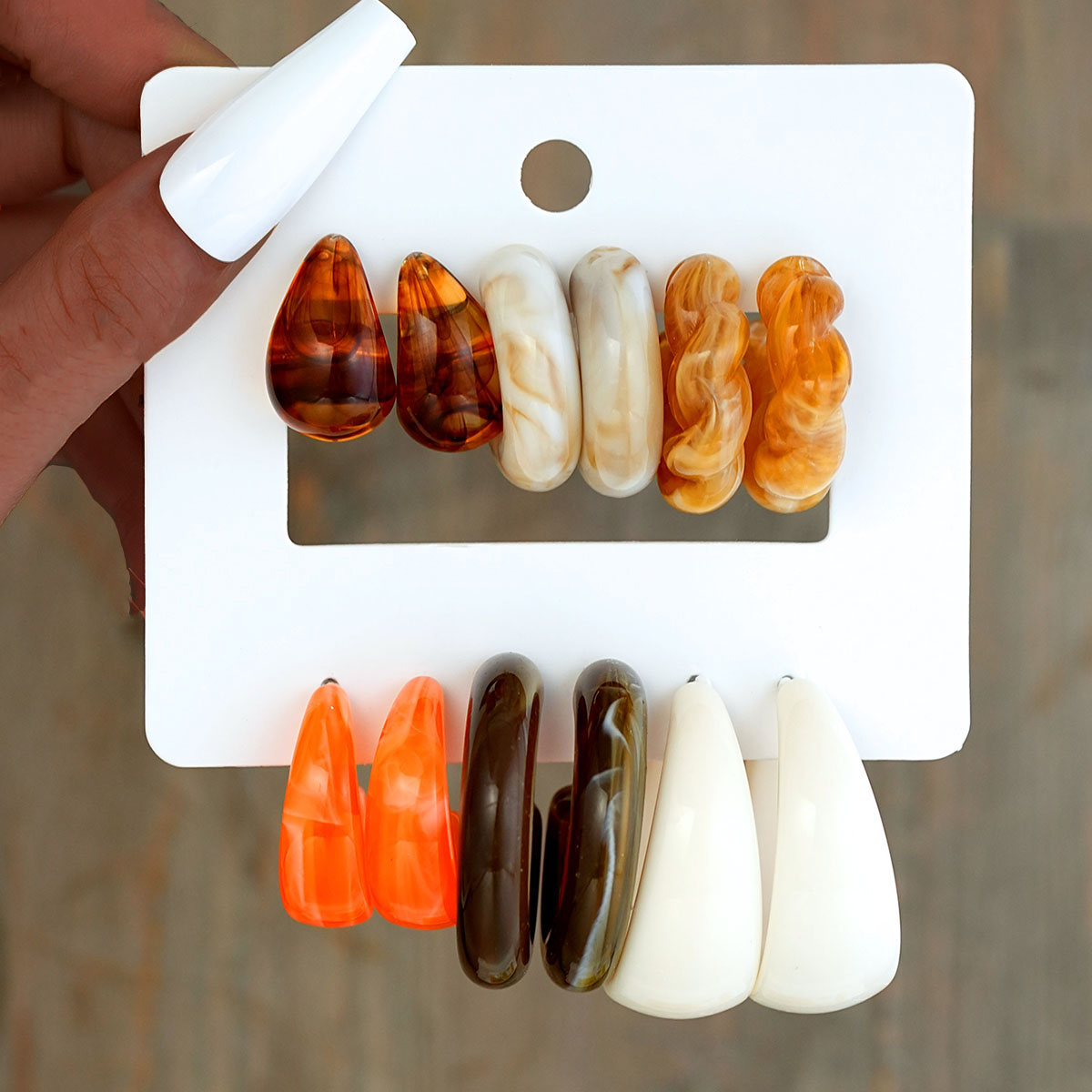 12pcs Bohemian Colorful Resin  - Resin Art Ring ulasan dan harga