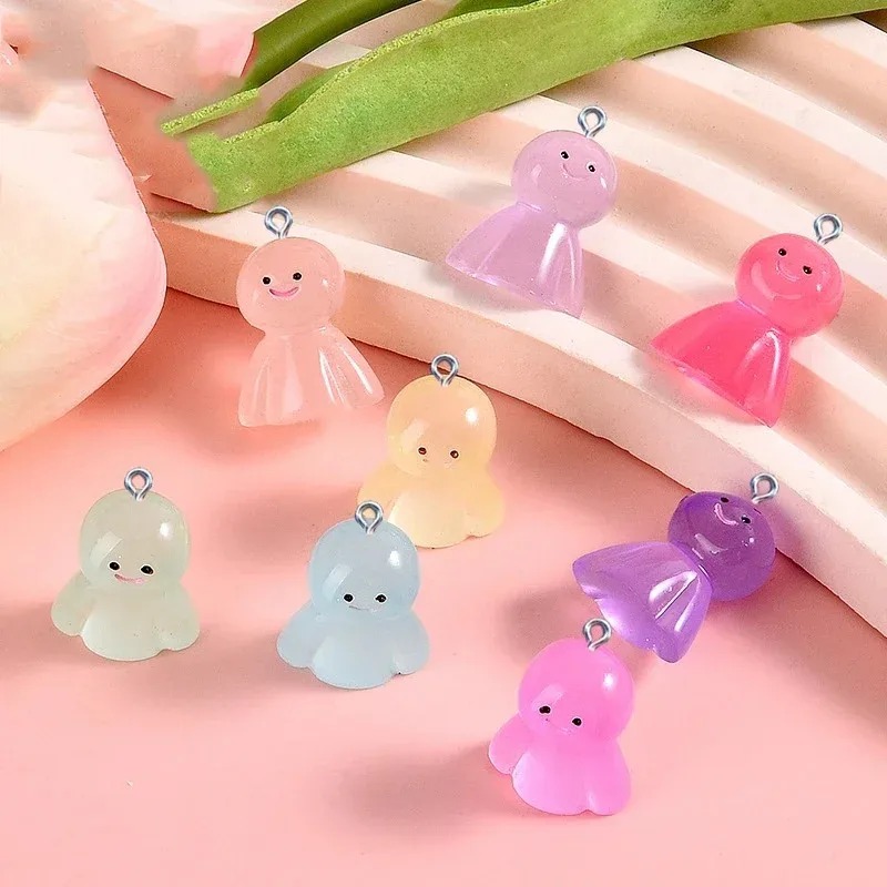 10Pcs Glow In Dark Cartoon Dol - Resin Art Craft ulasan dan harga