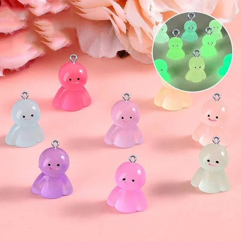 10Pcs Glow In Dark Cartoon Dol - Resin Art Craft ulasan dan harga
