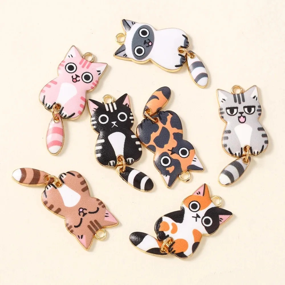 10Pcs 16×39mm Cute Cartoon Cat - Resin Art Craft ulasan dan harga