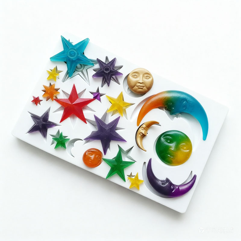 Sun Face Moon Stars Polymer Cl - Resin Art Mold ulasan dan harga