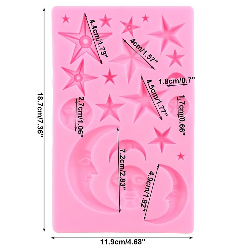 Sun Face Moon Stars Polymer Cl - Resin Art Mold ulasan dan harga