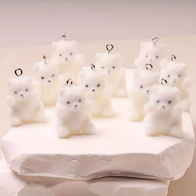 6Pcs Polar Bear Resin Charms C - Resin Art Craft ulasan dan harga