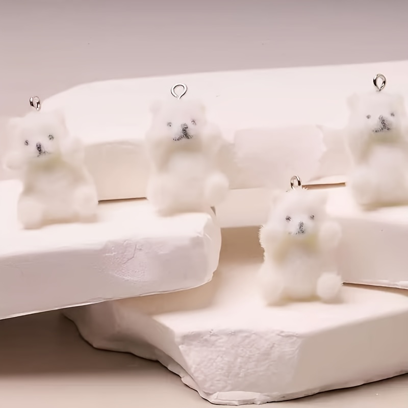 6Pcs Polar Bear Resin Charms C - Resin Art Craft ulasan dan harga