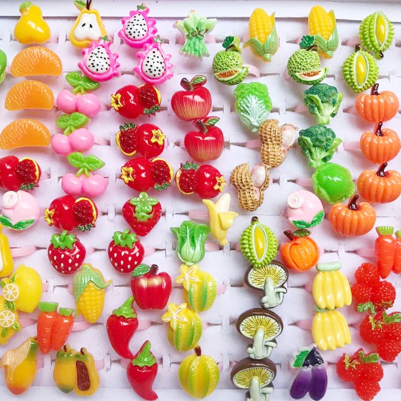 10pcs/Lot Cute Children's Cart - Resin Art Ring ulasan dan harga