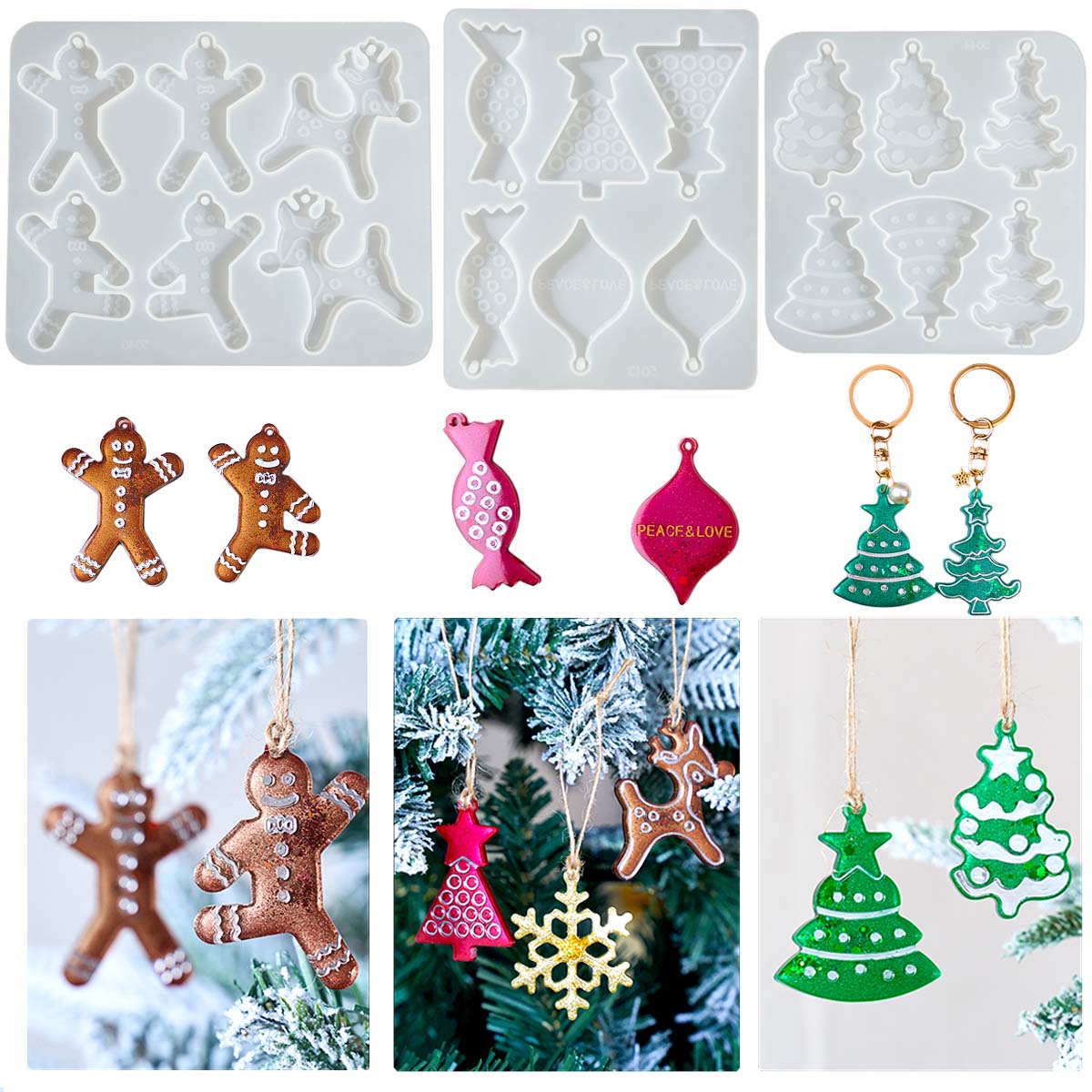 Christmas Series Earrings Pend - Resin Art Mold ulasan dan harga