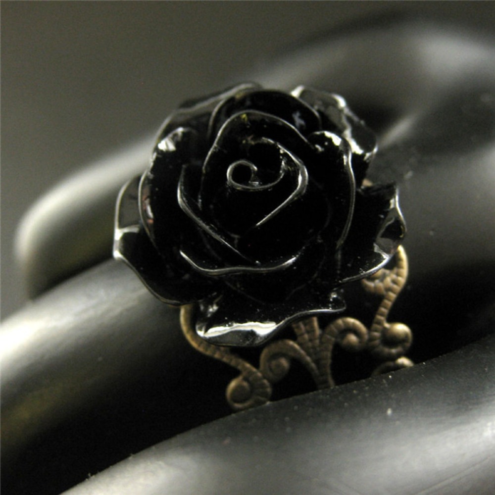 Temperament Retro Black Resin  - Resin Art Ring ulasan dan harga