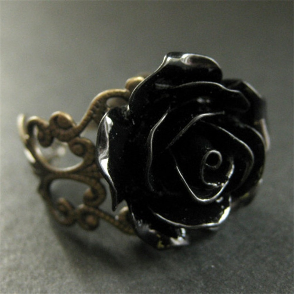 Temperament Retro Black Resin  - Resin Art Ring ulasan dan harga