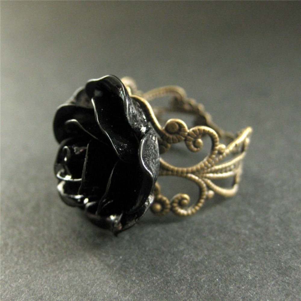 Temperament Retro Black Resin  - Resin Art Ring ulasan dan harga