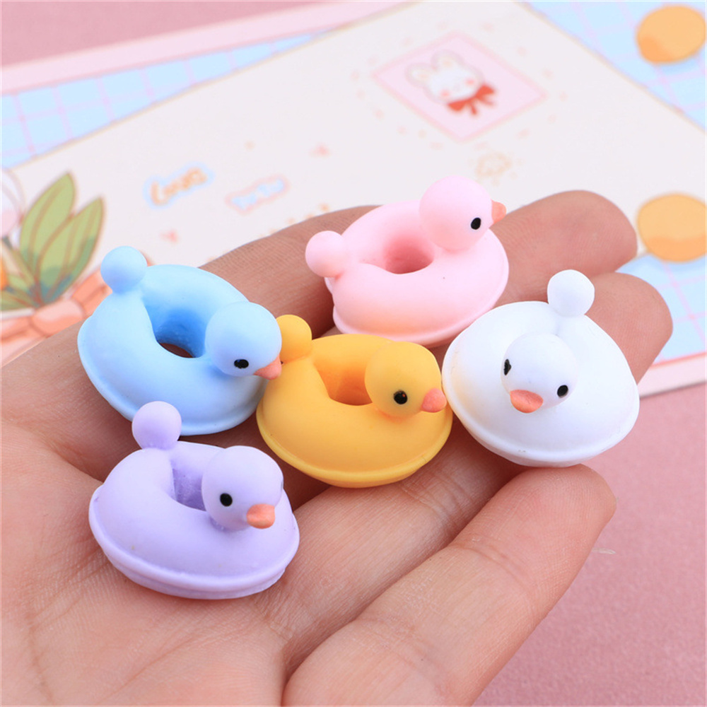20Pcs Cartoon Duck Swim Ring D - Resin Art Ring ulasan dan harga