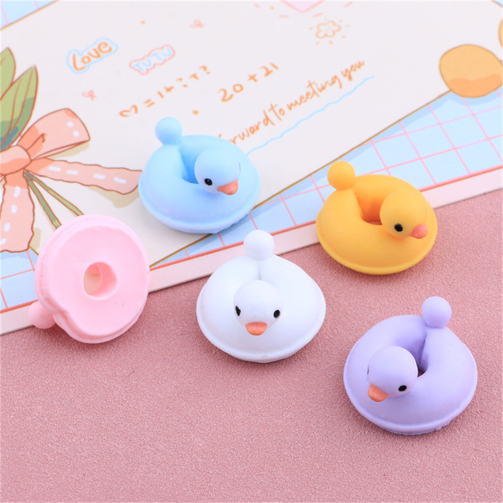20Pcs Cartoon Duck Swim Ring D - Resin Art Ring ulasan dan harga