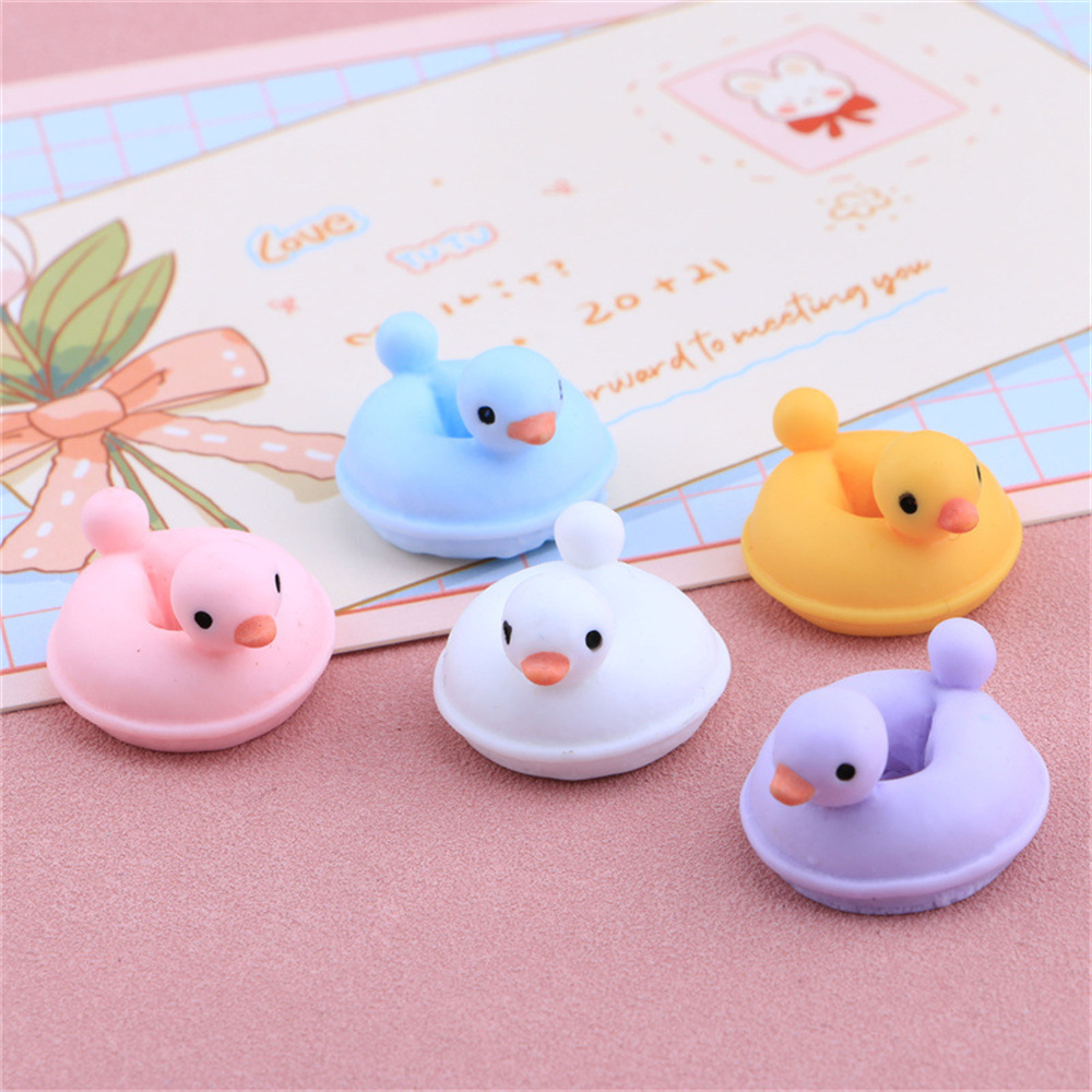 20Pcs Cartoon Duck Swim Ring D - Resin Art Ring ulasan dan harga