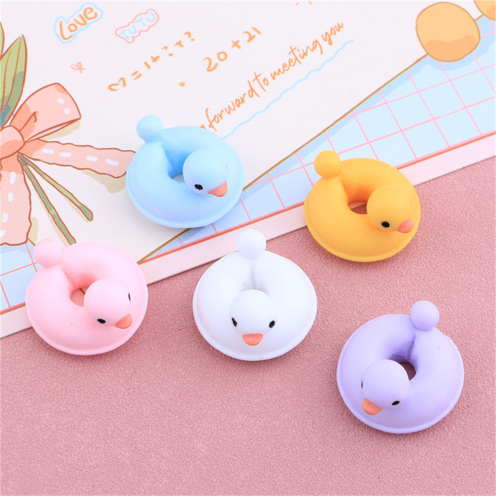 20Pcs Cartoon Duck Swim Ring D - Resin Art Ring ulasan dan harga