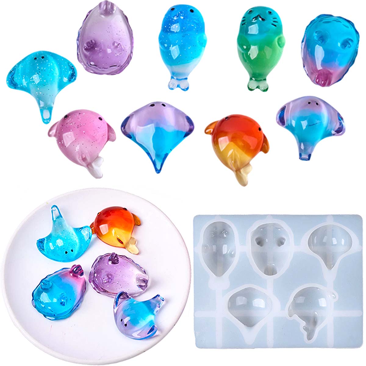 3D Healing Kawaii Manta Ray Wh - Resin Art Mold ulasan dan harga