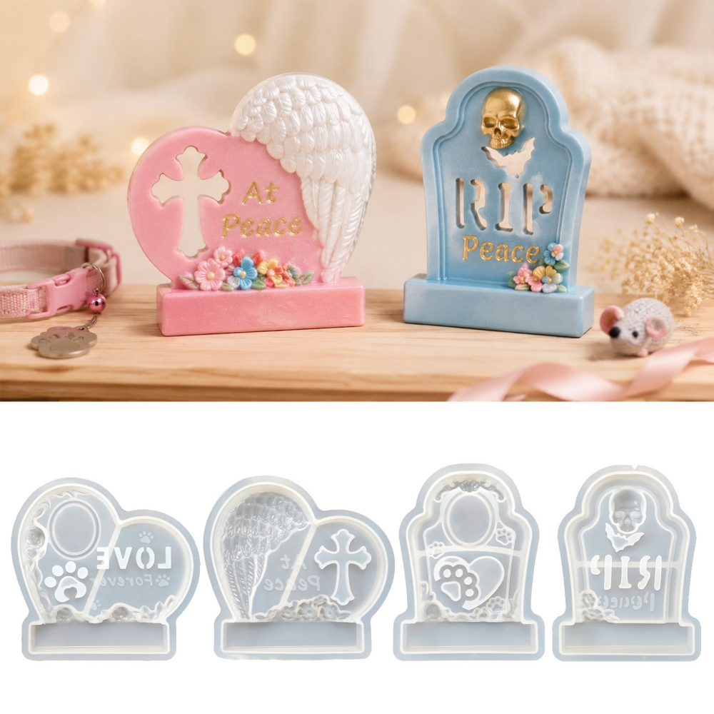 S0304 Heart-Shaped Tombstone M - Resin Art Mold ulasan dan harga
