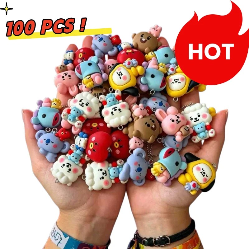 7pcs BT21 Resin Cartoon Charm  - Resin Art Craft ulasan dan harga