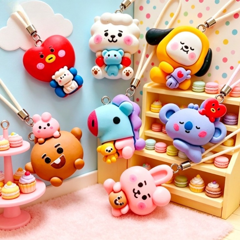 7pcs BT21 Resin Cartoon Charm  - Resin Art Craft ulasan dan harga